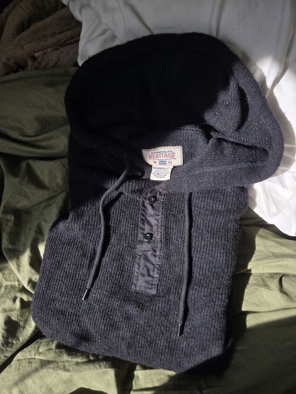Stanfield HOODED Wool Sweater - MENS M